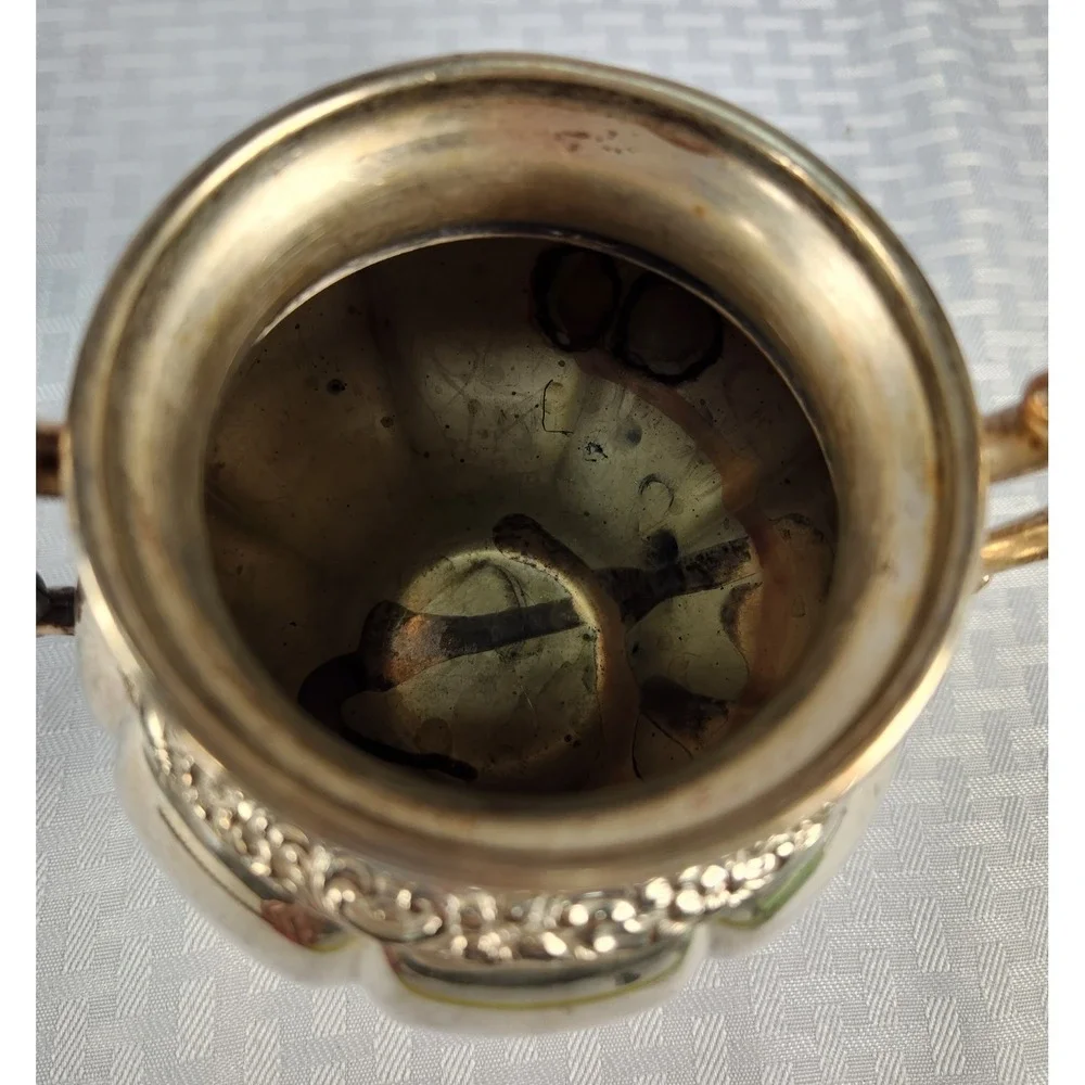 Vintage Sheridan Silver On Copper Sugar Bowl By The Sheridan Silver Company 1946
